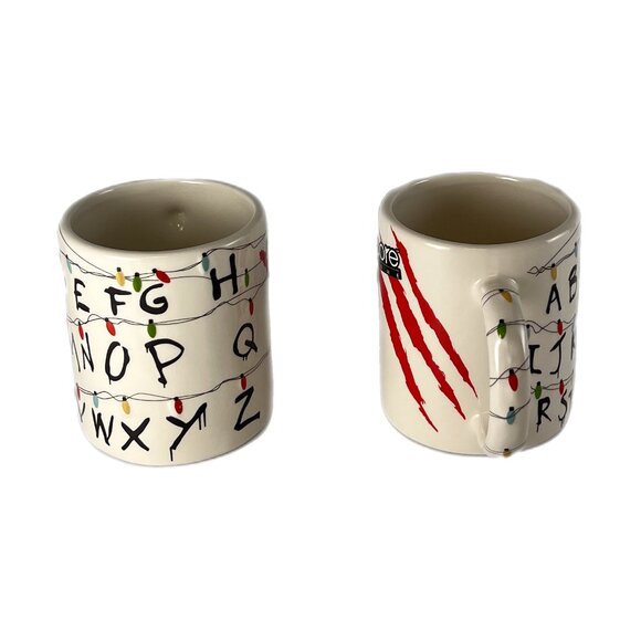 Set of 2 Large 17 oz. Ceramic "Stranger Things" ABC Mugs, NWT by Core Home - Picture 4 of 8